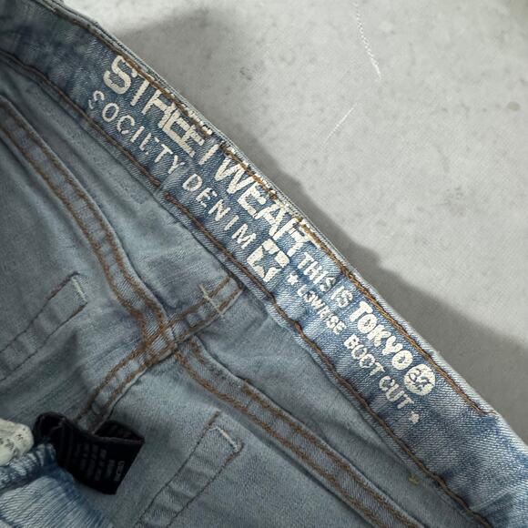 Street Wear Society Denim Bootcut Jeans Light Wash Y2K Faded - Size: 7 - Picture 4 of 12